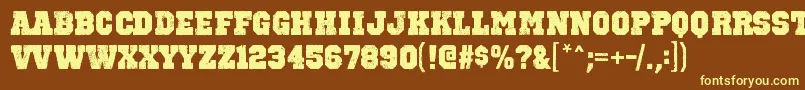 OctinvintagebblRegular Font – Yellow Fonts on Brown Background