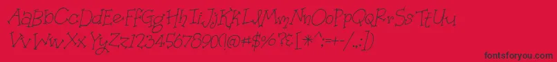 フォントOrganicFridaysItalic – 赤い背景に黒い文字
