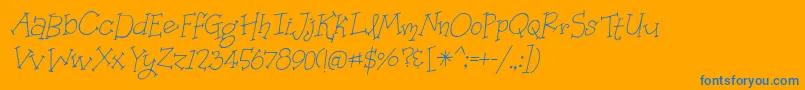 OrganicFridaysItalic Font – Blue Fonts on Orange Background