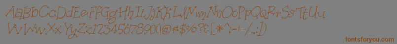 OrganicFridaysItalic Font – Brown Fonts on Gray Background