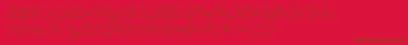 Fonte OrganicFridaysItalic – fontes marrons em um fundo vermelho