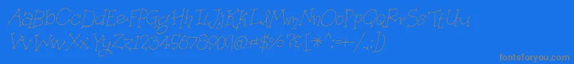 OrganicFridaysItalic Font – Gray Fonts on Blue Background