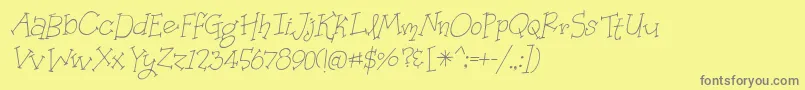 OrganicFridaysItalic Font – Gray Fonts on Yellow Background