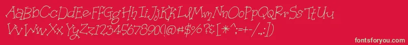 OrganicFridaysItalic Font – Green Fonts on Red Background