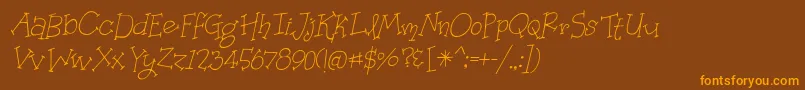 OrganicFridaysItalic Font – Orange Fonts on Brown Background
