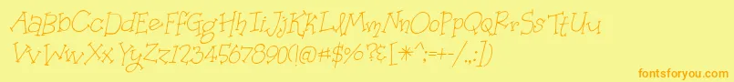 OrganicFridaysItalic Font – Orange Fonts on Yellow Background