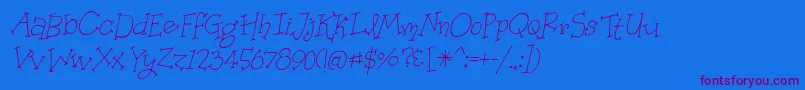 OrganicFridaysItalic Font – Purple Fonts on Blue Background