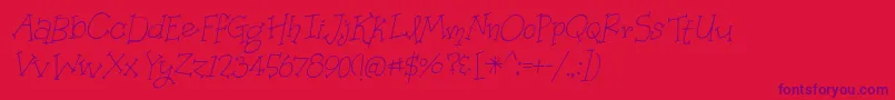 OrganicFridaysItalic-Schriftart – Violette Schriften auf rotem Hintergrund