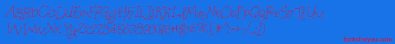 OrganicFridaysItalic Font – Red Fonts on Blue Background