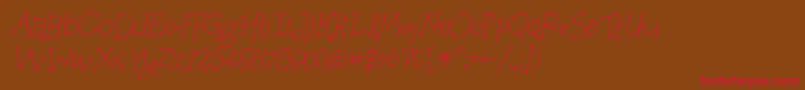 OrganicFridaysItalic Font – Red Fonts on Brown Background