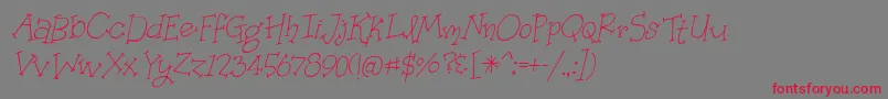 OrganicFridaysItalic Font – Red Fonts on Gray Background