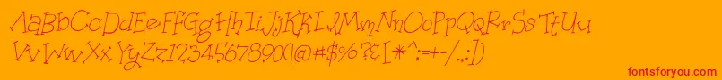 OrganicFridaysItalic Font – Red Fonts on Orange Background