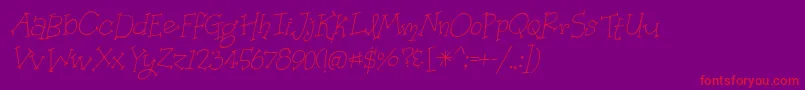 OrganicFridaysItalic Font – Red Fonts on Purple Background
