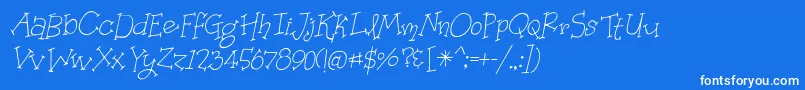 フォントOrganicFridaysItalic – 青い背景に白い文字