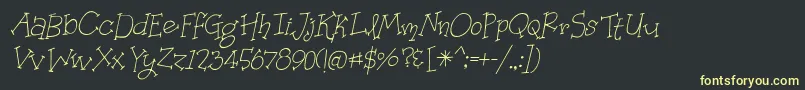 フォントOrganicFridaysItalic – 黒い背景に黄色の文字