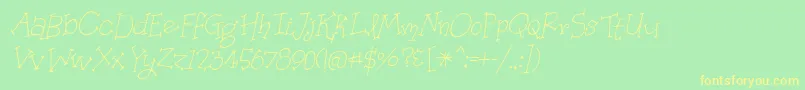 OrganicFridaysItalic Font – Yellow Fonts on Green Background