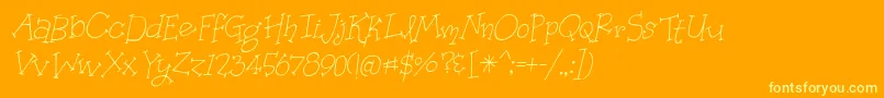OrganicFridaysItalic Font – Yellow Fonts on Orange Background
