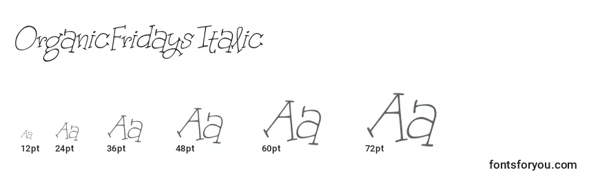 OrganicFridaysItalic Font Sizes