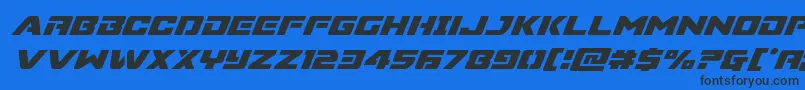Supercommandosuperital Font – Black Fonts on Blue Background