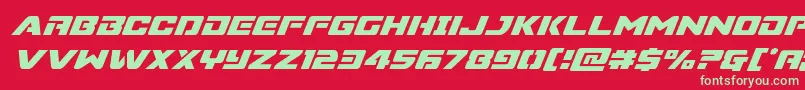 Шрифт Supercommandosuperital – зелёные шрифты на красном фоне
