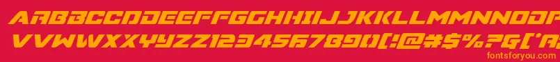 Supercommandosuperitalフォントについての詳細 フォントSupercommandosuperital – 赤い背景にオレンジの文字