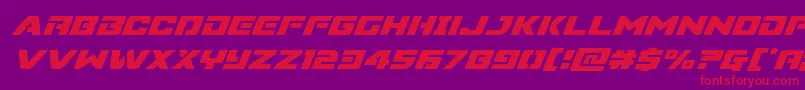 Fonte Supercommandosuperital – fontes vermelhas em um fundo violeta