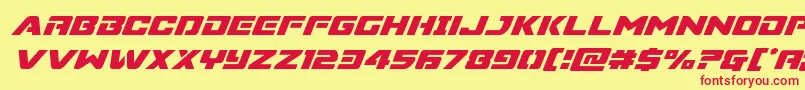 Supercommandosuperital Font – Red Fonts on Yellow Background