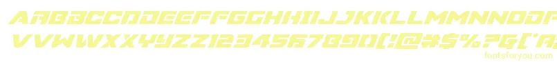 フォントSupercommandosuperital – 黄色のフォント