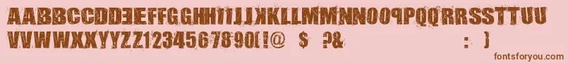 AssassinsDub-Schriftart – Braune Schriften auf rosa Hintergrund
