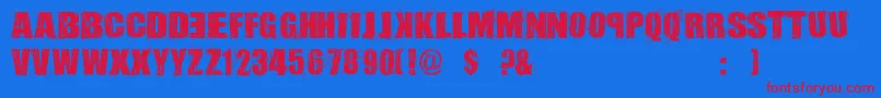 AssassinsDub Font – Red Fonts on Blue Background