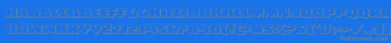 フォントDarkalliance3D – 青い背景に灰色の文字