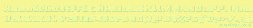 フォントDarkalliance3D – 黄色い背景に緑の文字