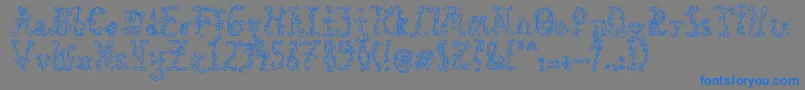 フォントBlackRoses – 灰色の背景に青い文字