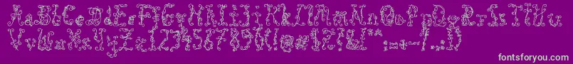 BlackRoses Font – Green Fonts on Purple Background