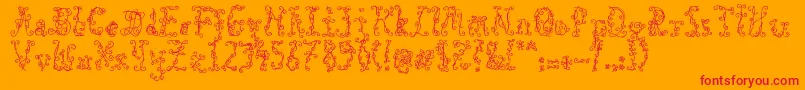 BlackRoses Font – Red Fonts on Orange Background
