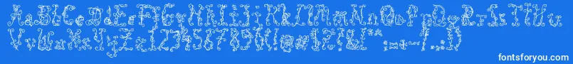 BlackRoses Font – White Fonts on Blue Background