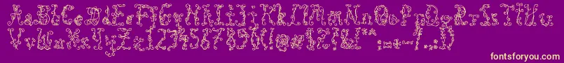 BlackRoses Font – Yellow Fonts on Purple Background