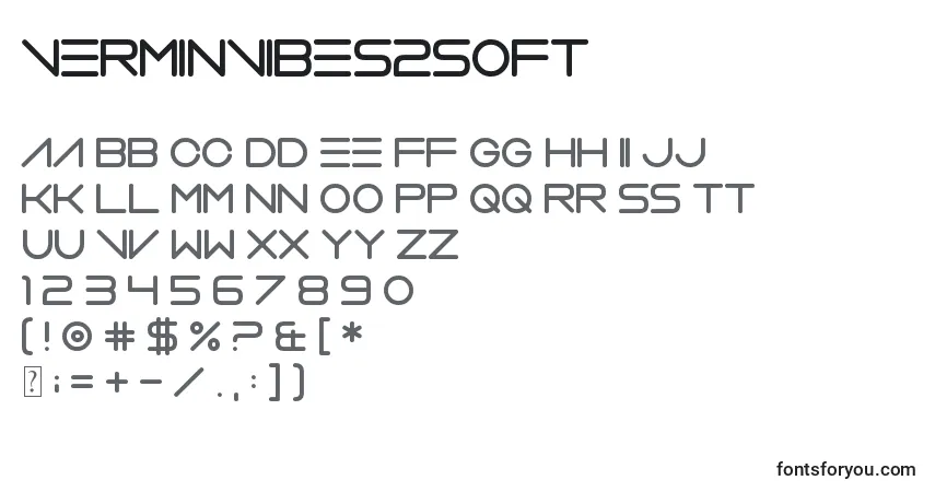 A fonte VerminVibes2Soft – alfabeto, números, caracteres especiais