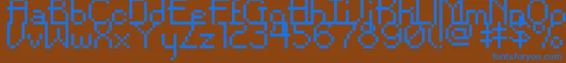 フォントPixelNoirSkinnyShort – 茶色の背景に青い文字