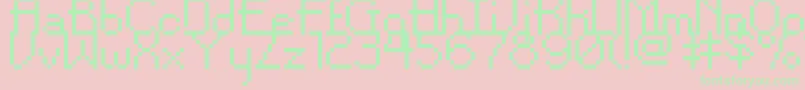 PixelNoirSkinnyShort Font – Green Fonts on Pink Background