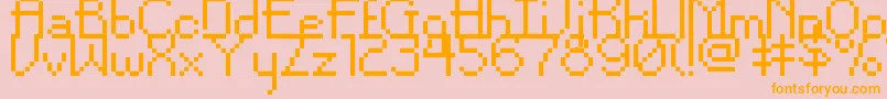 PixelNoirSkinnyShort Font – Orange Fonts on Pink Background