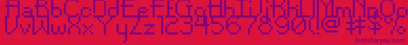 フォントPixelNoirSkinnyShort – 赤い背景に紫のフォント