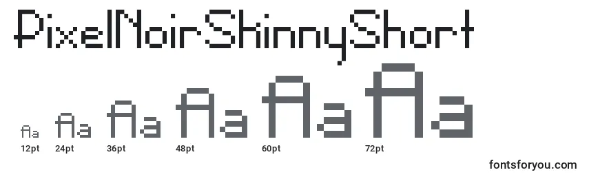Размеры шрифта PixelNoirSkinnyShort
