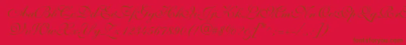 Fonte ShelleyVolantescript – fontes marrons em um fundo vermelho