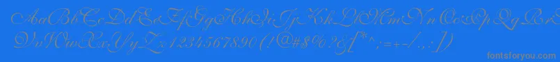 Police ShelleyVolantescript – polices grises sur fond bleu