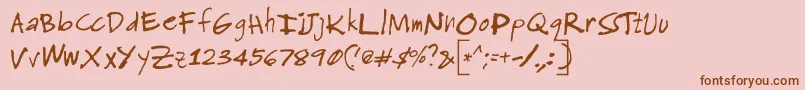 AkongAgi-Schriftart – Braune Schriften auf rosa Hintergrund