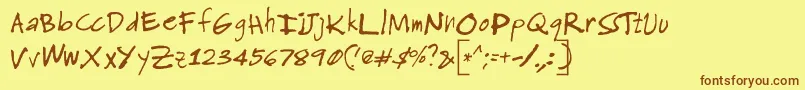 AkongAgi Font – Brown Fonts on Yellow Background