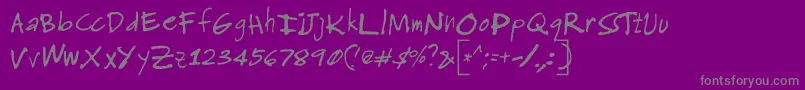 AkongAgi-Schriftart – Graue Schriften auf violettem Hintergrund