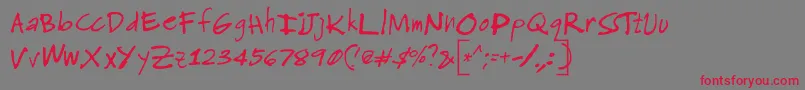 AkongAgi Font – Red Fonts on Gray Background