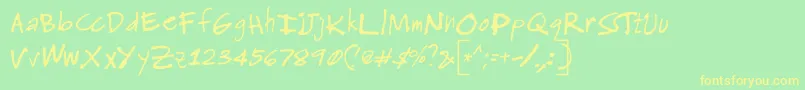 AkongAgi Font – Yellow Fonts on Green Background